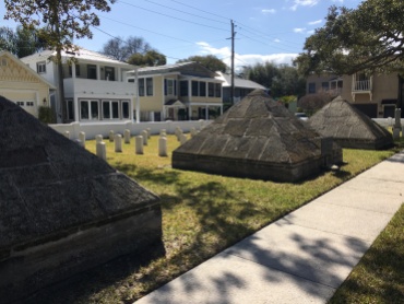 These pyramids represent American soldiers who died during the Second Seminole War.